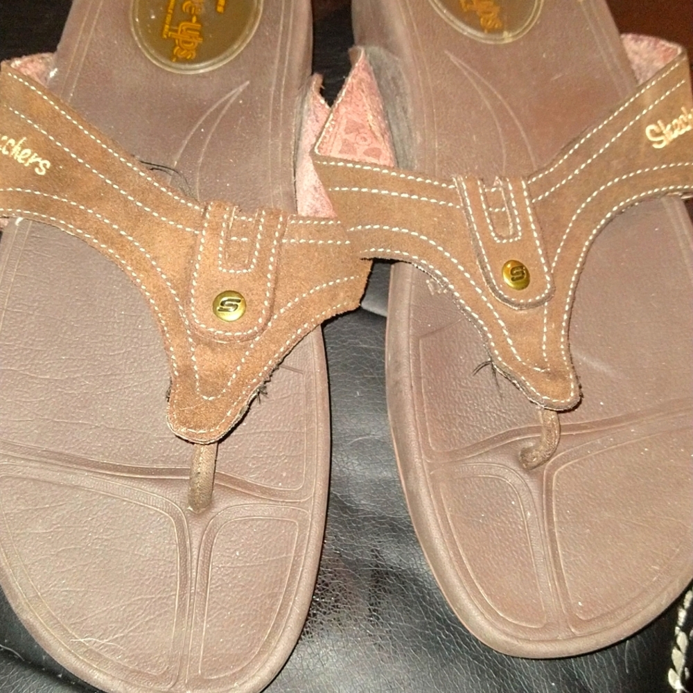 Sketchers brown leather shapeups
